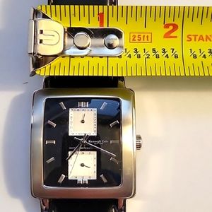 Kenneth Cole Men's Rectangular Leather Band Watch